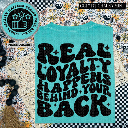 REAL LOYALTY - POCKET PRINT DOUBLE SIDED TEE