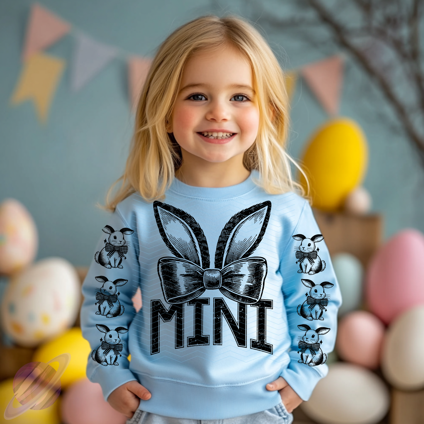 MAMA & MINI  BUNNY COLLECTION SWEATSHIRT W/ SLEEVE PRINT(ORDER NO SLEEVE PRINT OR TEES ON CUSTOM LINK)