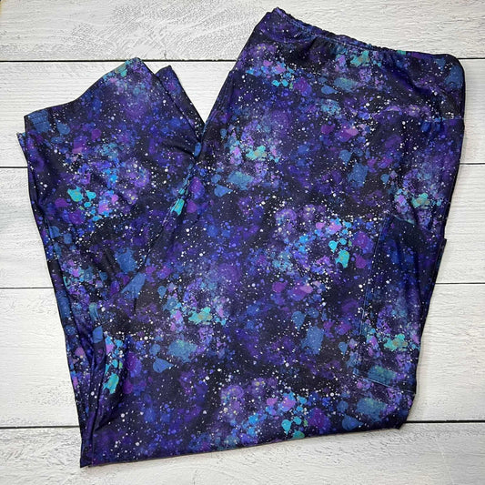 Splatter Space Capri's With Pockets - OS