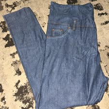 Solid Denim Leggings with Back Pockets TC2