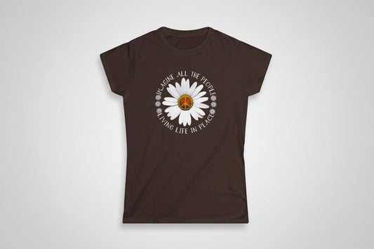 DAISY PEACE CUSTOM TEE - WOMEN'S FLORAL PEACE SIGN T-SHIRT