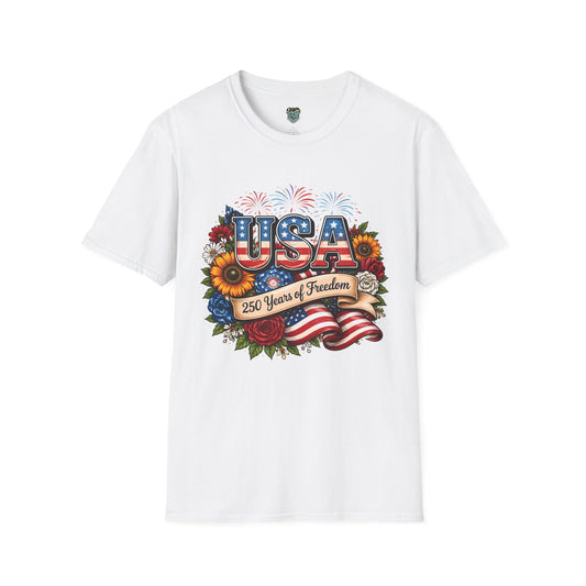 USA 250 YEARS OF FREEDOM TSHIRT - 1776-2026