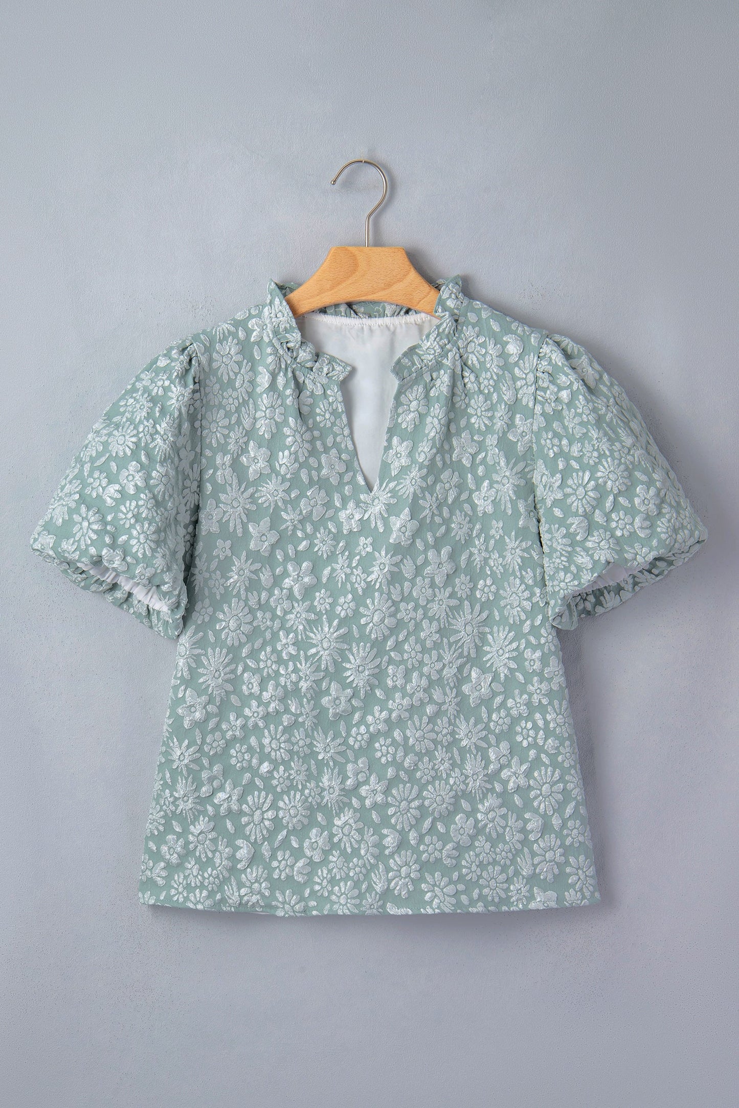 Adalyn Jacquard Puff Sleeve Blouse