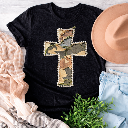 Camo Pearl Cross Tee