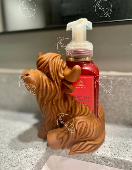 3D Printed Highland Cow Soap Holders TAT 14 Bus Days