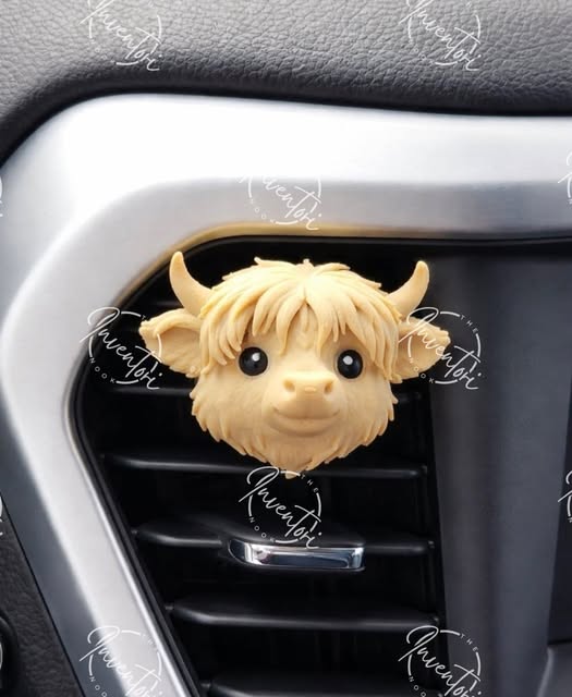 3D Printed Highland Cow Scented Vent Clip TAT 14 Bus Days