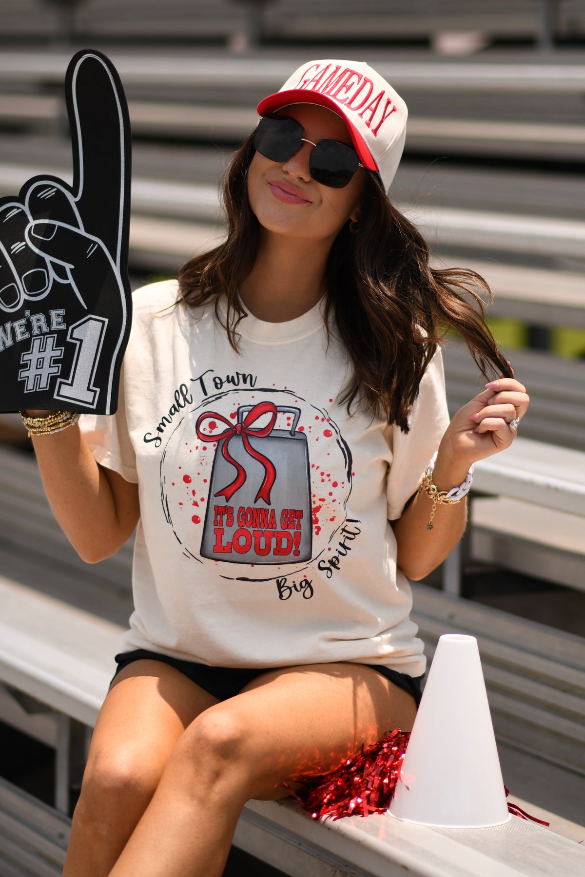 Red Small Town Big Spirit Tee