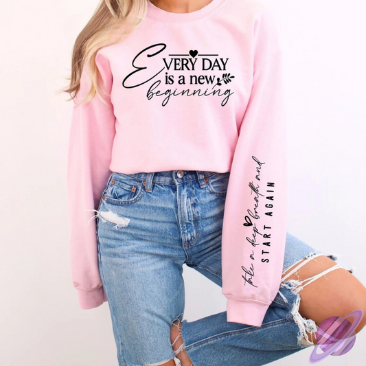 EVERYDAY IS A NEW SWEATSHIRT W/ SLEEVE PRINT