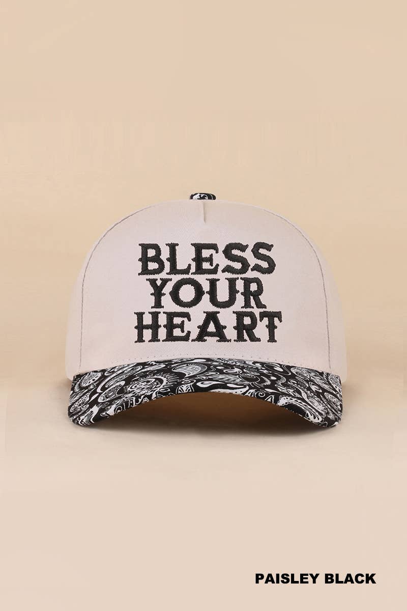 BLESS YOUR HEART TWO TONE CANVAS COTTON CAP