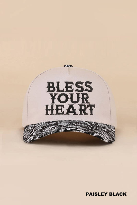 BLESS YOUR HEART TWO TONE CANVAS COTTON CAP