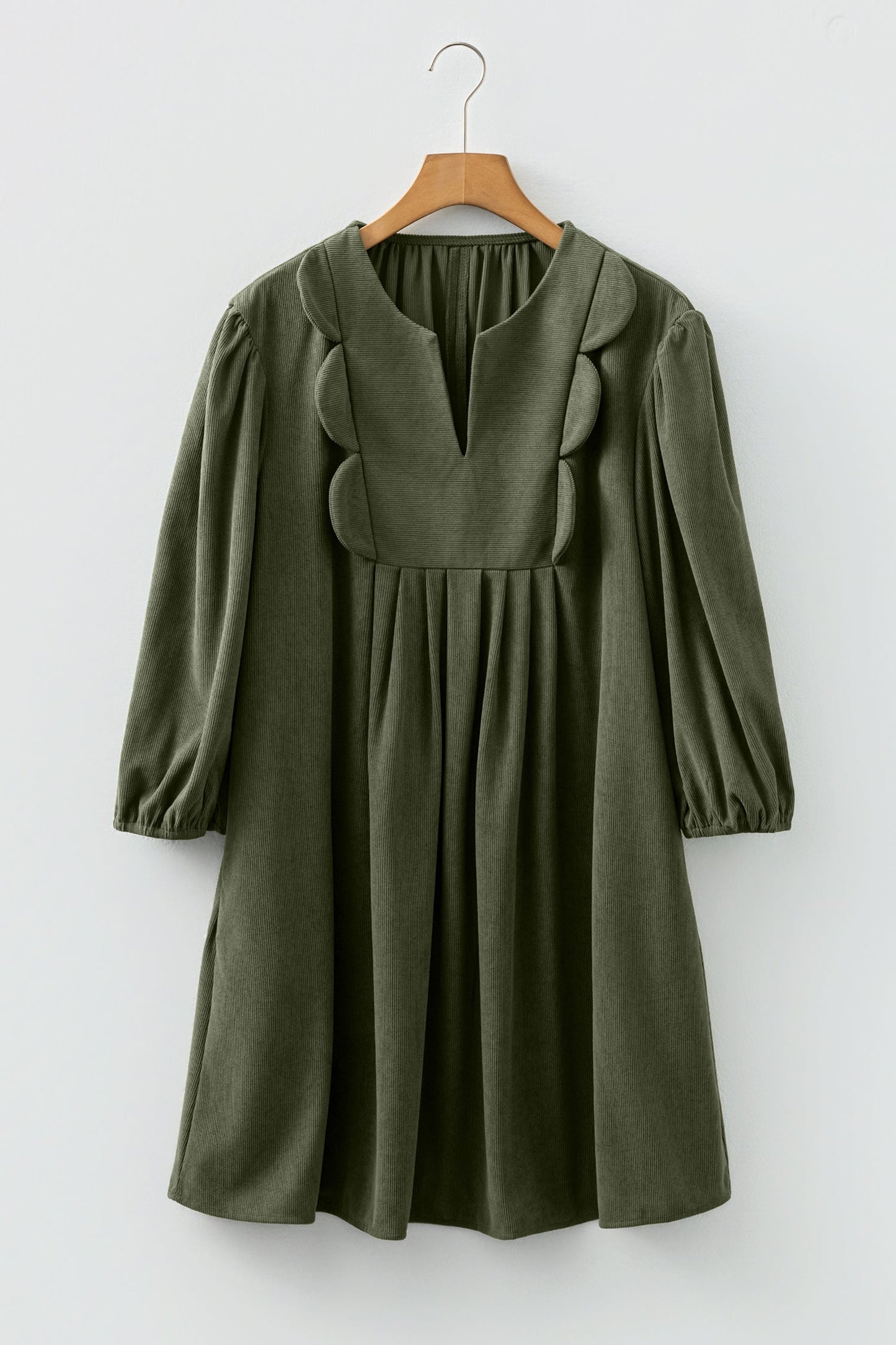 Michelle Pleated Corduroy Mini Dress