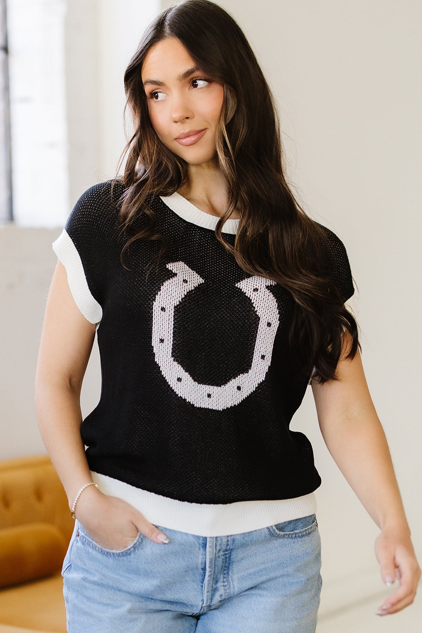 Evelynn Trim Short Sleeve Sweater