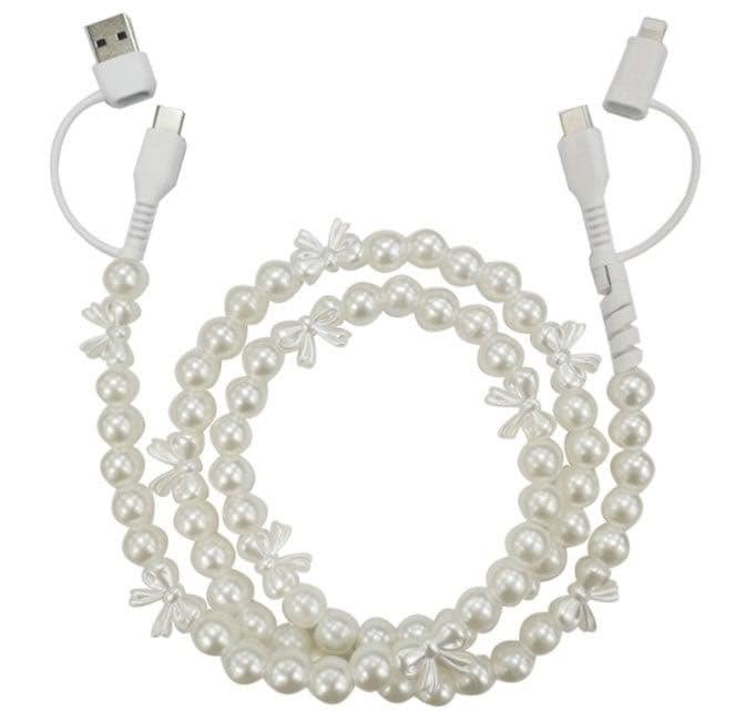 SOLID COLOR BEADED 4-IN-1 FAST CHARGING CABLE - GREAT QUALITY AND LOTS OF COLORS