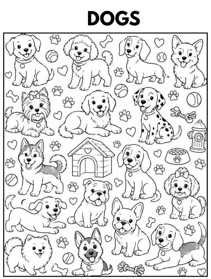 CUSTOM COLORING SHERPA BLANKET 50X60" IN DOG THEME