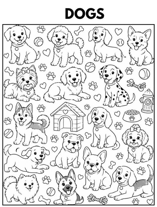 CUSTOM COLORING SHERPA BLANKET 50X60" IN DOG THEME