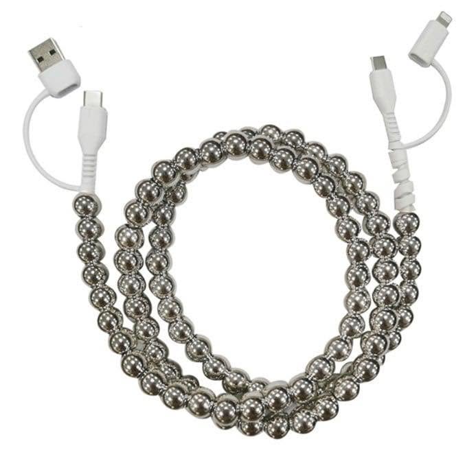 SOLID COLOR BEADED 4-IN-1 FAST CHARGING CABLE - GREAT QUALITY AND LOTS OF COLORS