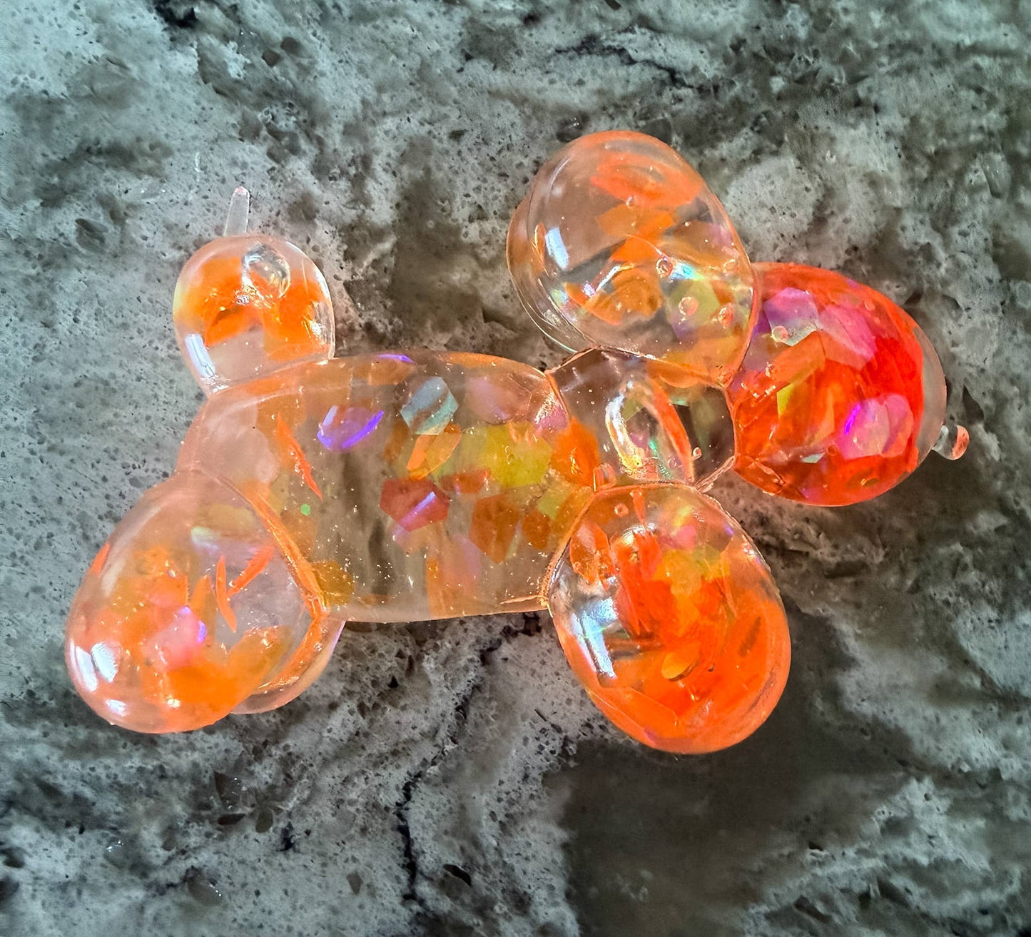 SQUISHY MALTOSE GLITTER BALLOON DOG STRESS TOY