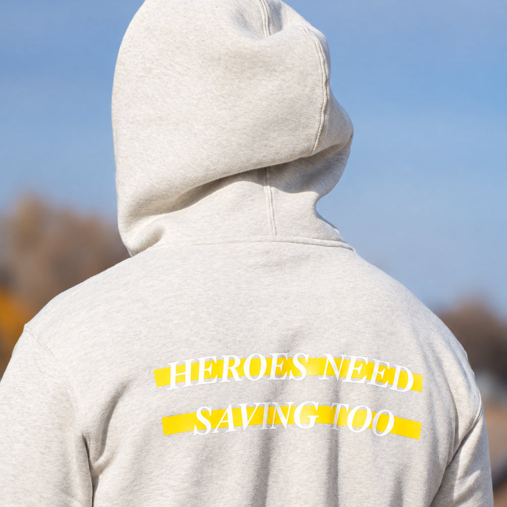 Stigma-Breaking Hoodie - Gold Line (Heather Grey)