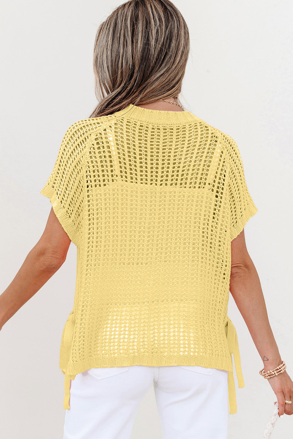 Celine Tied Short Sleeve Sweater