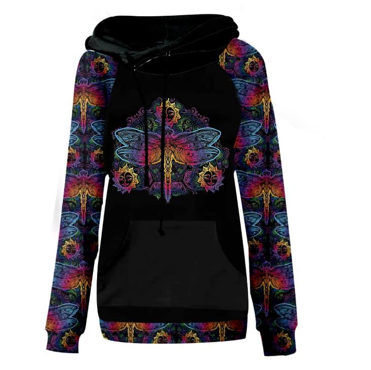 MANDALA DRAGONFLY PULL OVER HOODIE