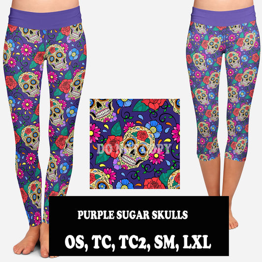 PURPLE SUGAR SKULL- FULL AND CAPRI