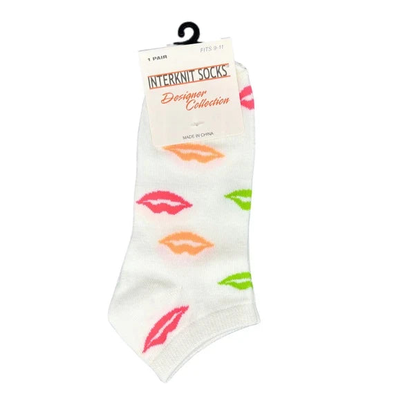 Women’s Novelty Crew Socks | Hearts, Lips or Cherries
