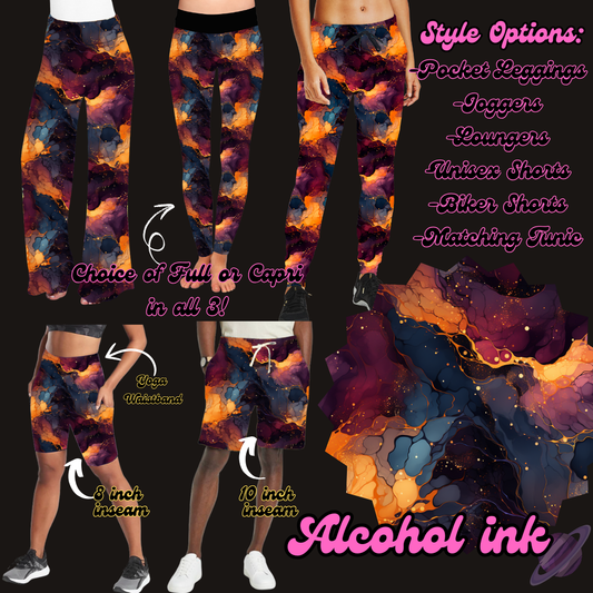 ALCOHOL INK- LEGGING/JOGGER/LOUNGER/SHORTS - PRETTY RUN PREORDER CLOSING 3/21