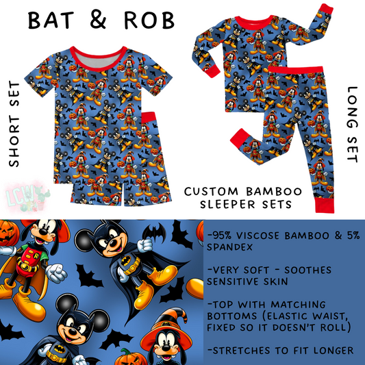 Ready to Ship Bat & Rob Bamboo Short Sleeper Set - 5T & 6T