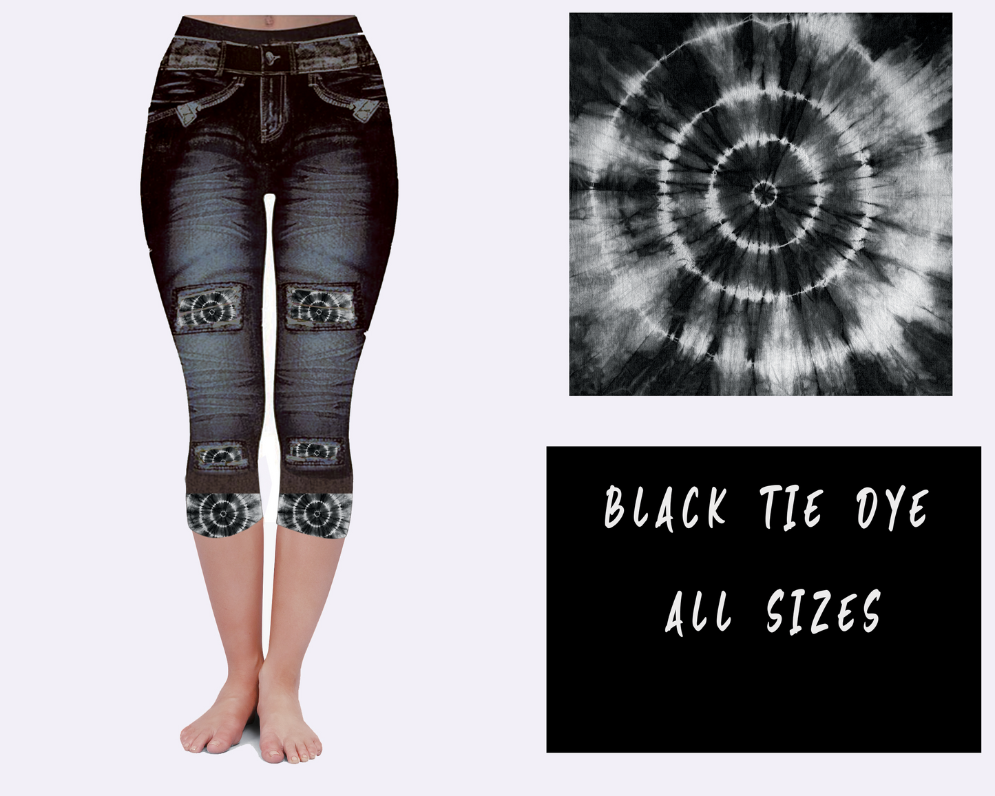 LEGGING JEAN RUN-BLACK TIE DYE (ACTIVE BACK POCKETS)