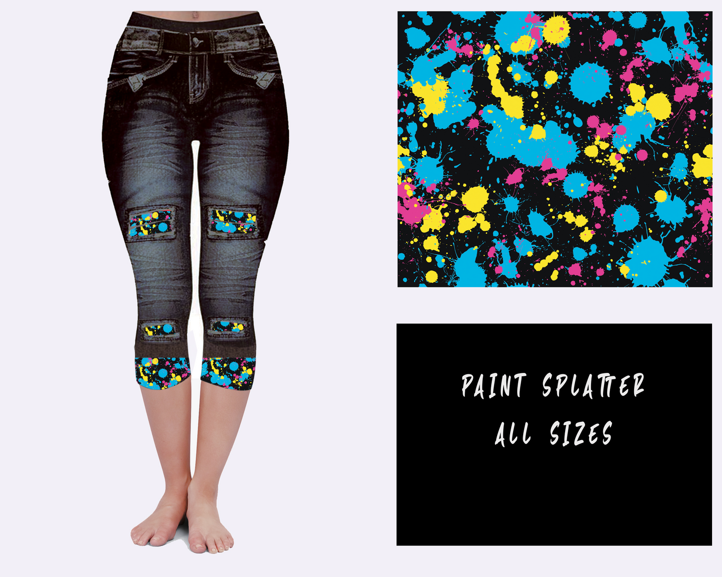 LEGGING JEAN RUN-PAINT SPLATTER (ACTIVE BACK POCKETS)