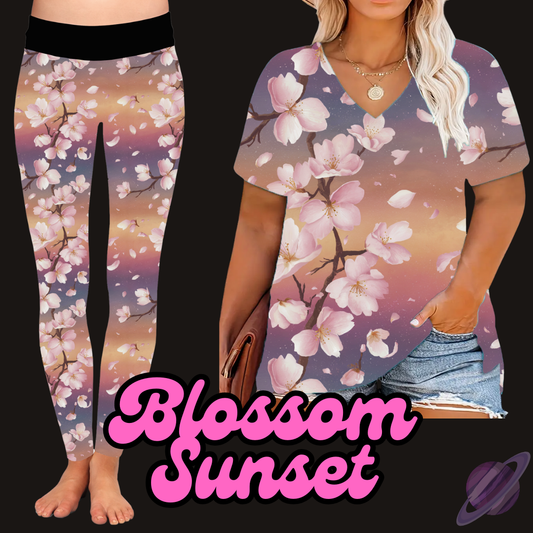 BLOSSOM SUNSET - V-NECK TUNIC - PRETTY RUN PREORDER CLOSING 3/21