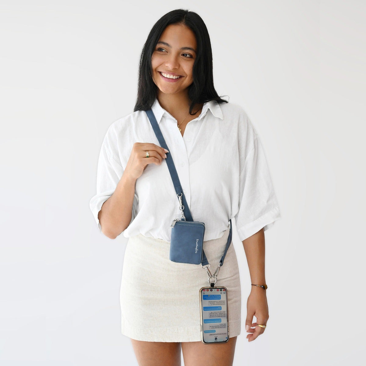 Clip & Go Strap w/Pouch Brushed Vegan Leather