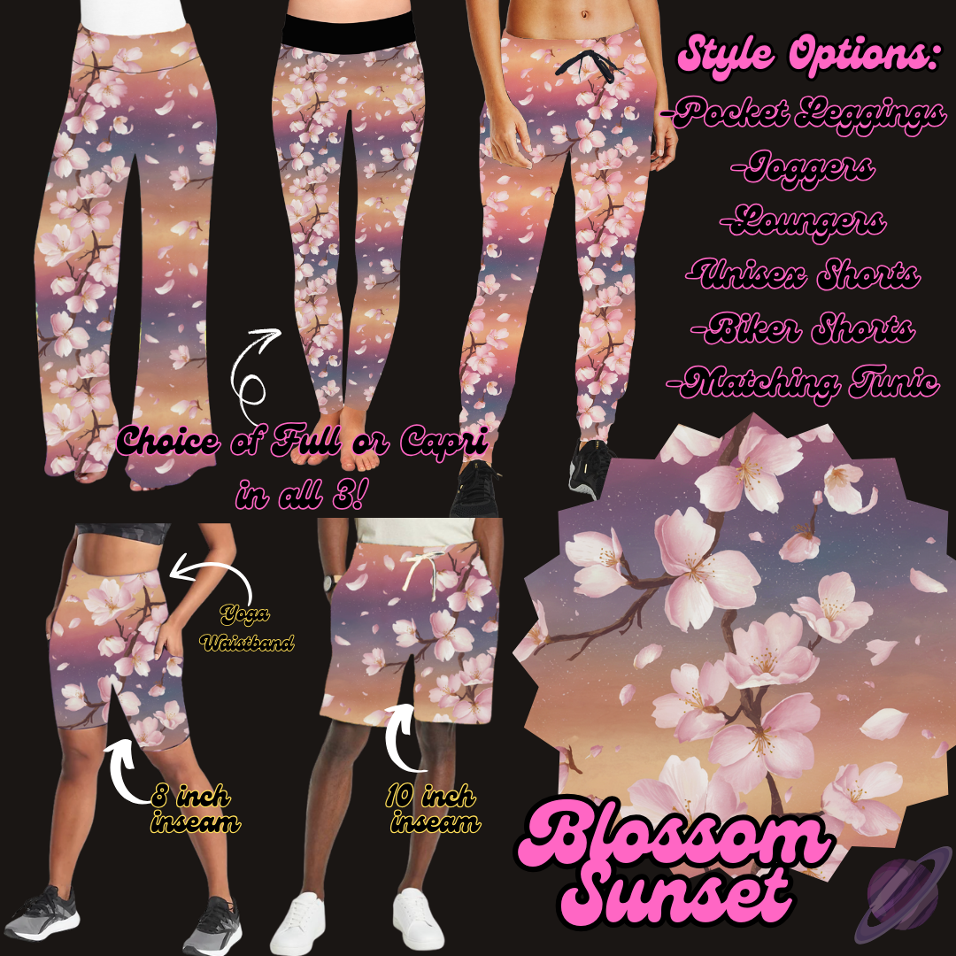 BLOSSOM SUNSET - LEGGING/JOGGER/LOUNGER/SHORTS - PRETTY RUN PREORDER CLOSING 3/21