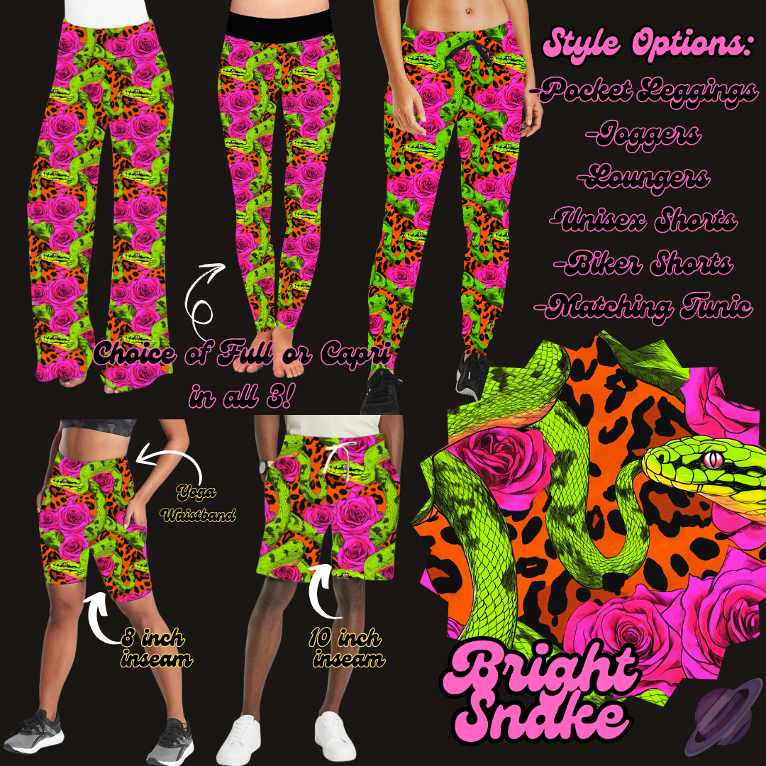 BRIGHT SNAKE - LEGGING/JOGGER/LOUNGER/SHORTS - PRETTY RUN PREORDER CLOSING 3/21