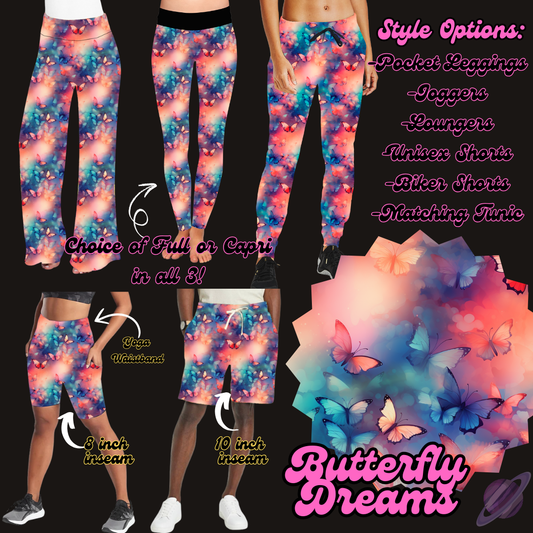 BUTTERFLY DREAMS - LEGGING/JOGGER/LOUNGER/SHORTS - PRETTY RUN PREORDER CLOSING 3/21