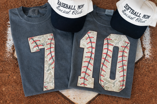 Custom Camo Stitches Numbers Tee