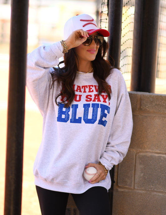 Whatever You Say Blue Tee/Sweatshirt
