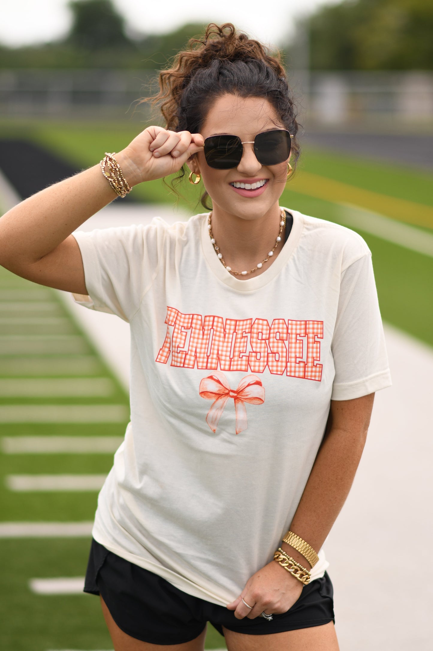 Tennessee Gingham Bow Tee