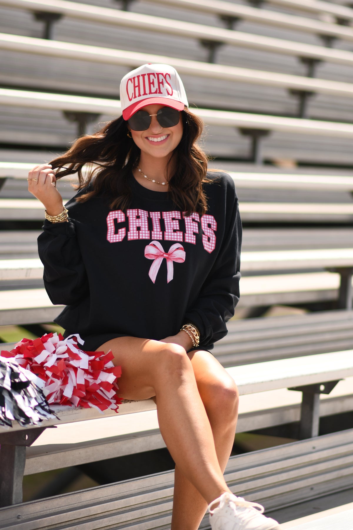 Chiefs Gingham Bow Sweatshirt