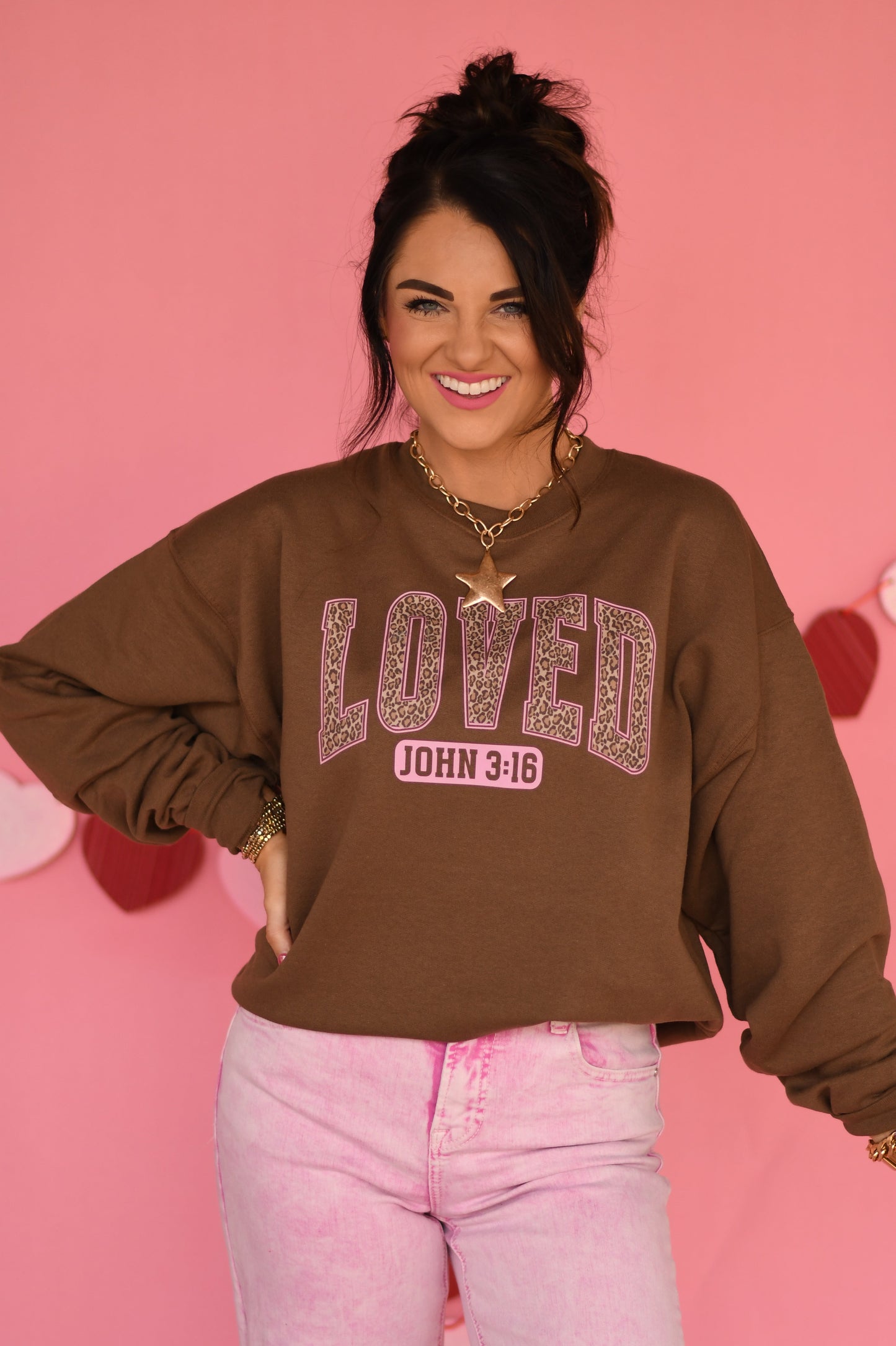 Loved John 3:16 Leopard Sweatshirt