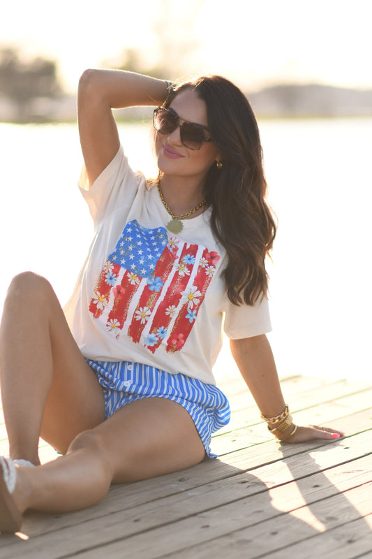 Floral Swatch Flag Tee