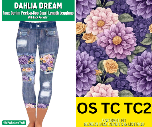 Dahlia Dream Capri Faux Denim Peekaboo