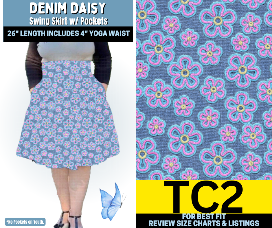 Denim Daisy Swing Skirt