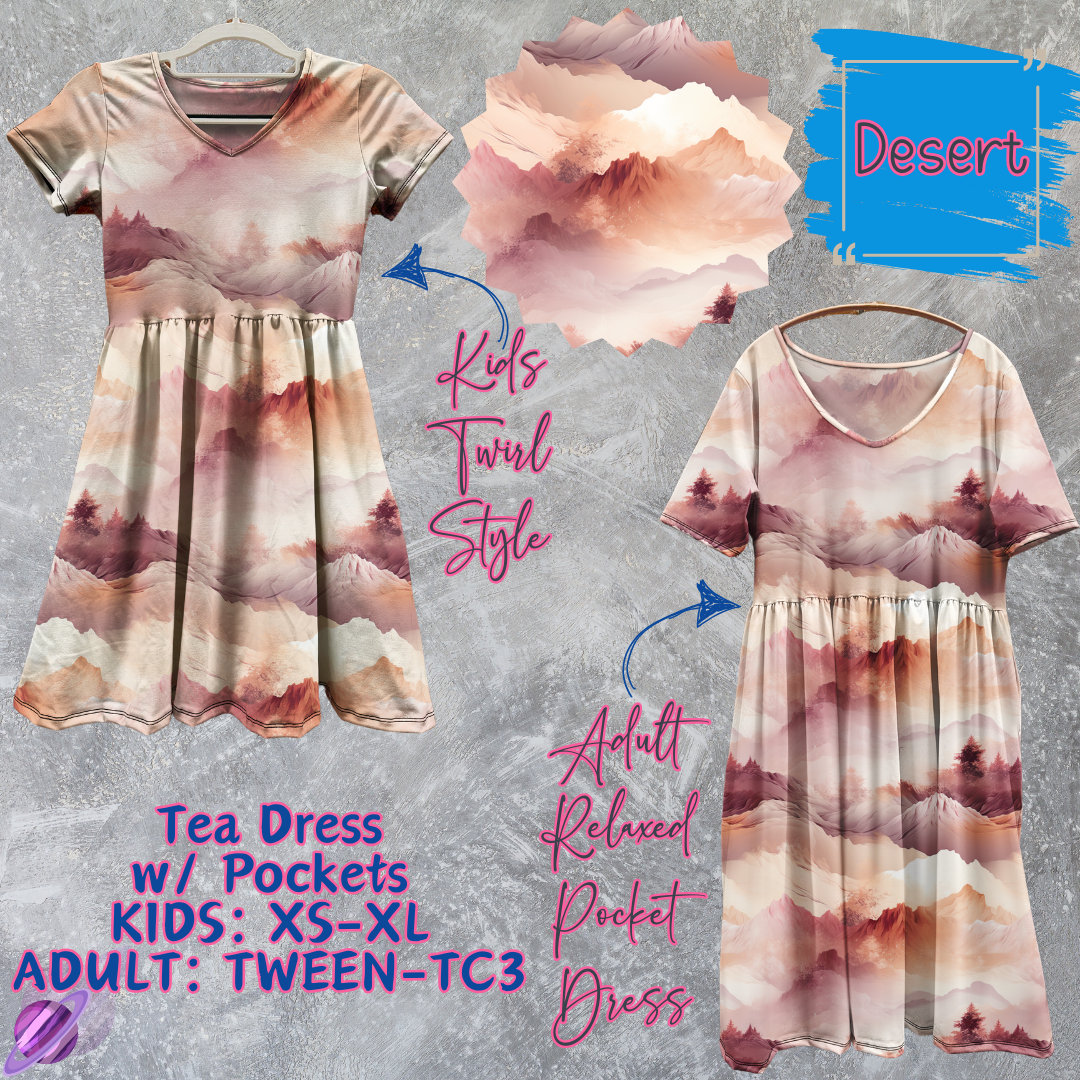 DESERT - ADULT & KIDS - TEA DRESS RUN 3 - PREORDER CLOSING 3/11