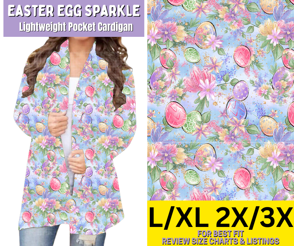Easter Egg Sparkle Pocket Cardigan