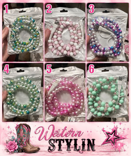 BEADED 4-IN-1 FAST CHARGING CABLE - SO MANY TO CHOOSE FROM - Look!