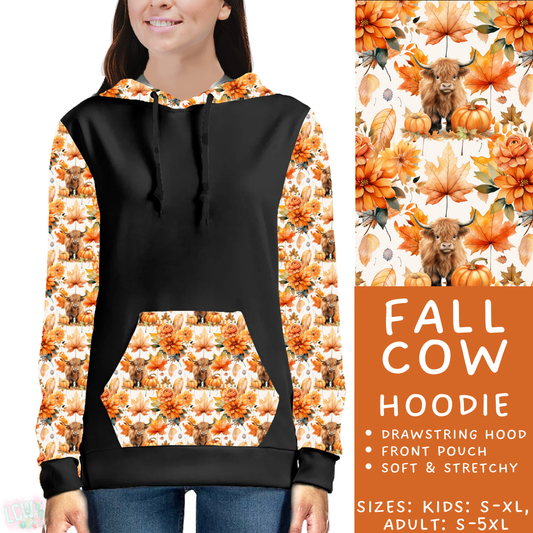 Ready To Ship - Fall Cow Hoodie - Large