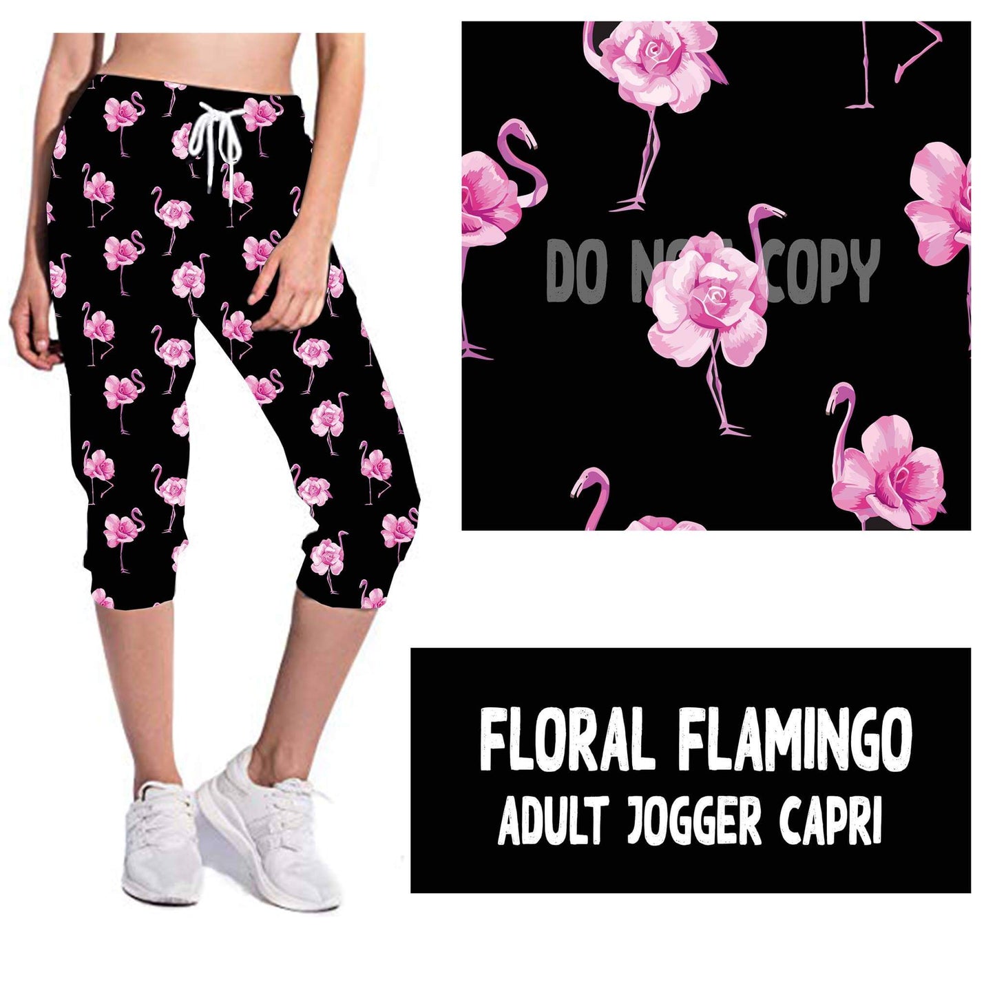 FLORAL FLAMINGO- JOGGER CAPRI