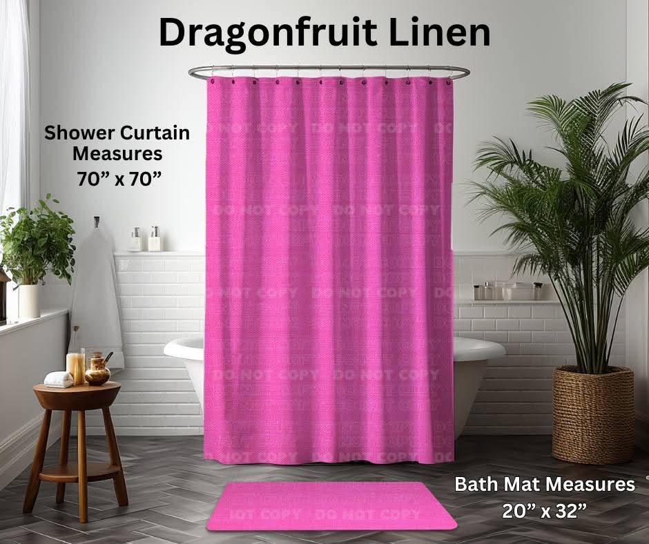 Dragonfruit Linen Custom Shower Curtain