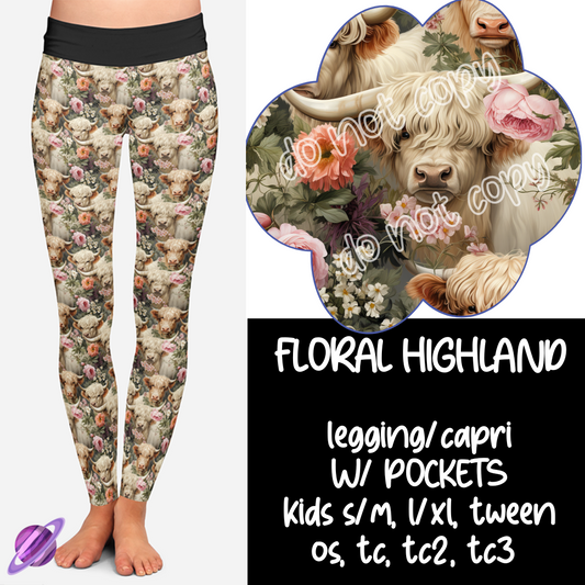 FLORAL HIGHLAND - VALENTINE RUN 1- LEGGING